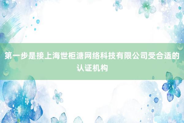 第一步是接上海世柜溏网络科技有限公司受合适的认证机构